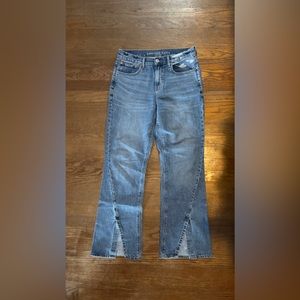 American Eagle flare jeans with from slits